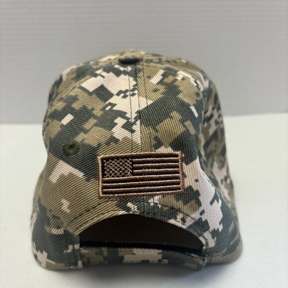Digital Camo American Flag Patriot Hat Adjustable Cap - OS - CL - Picture 3 of 5